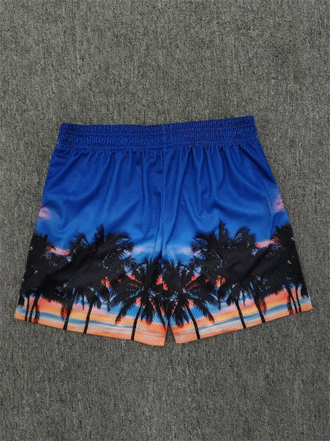 1:1 Top Qualtiy Eric Emanuel Sunset Palm Tree EE Logo Mesh Shorts