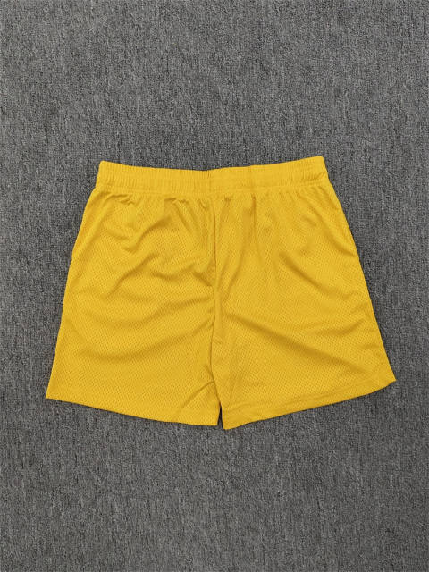 1:1 Top Qualtiy Eric Emanuel Yellow Double Lightning Bolt EE Logo Mesh Shorts