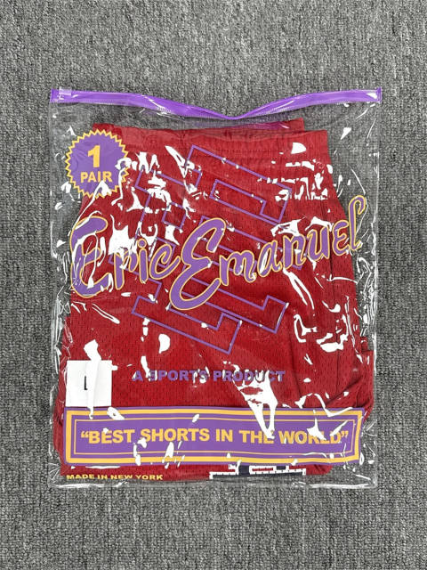 1:1 Top Qualtiy Eric Emanuel Red Letter B EE Logo Mesh Shorts