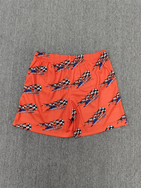 1:1 Top Qualtiy Eric Emanuel Orange Racing Flag EE Logo Mesh Shorts