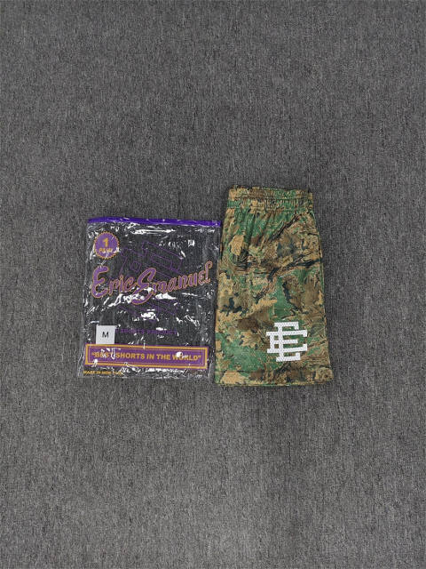 1:1 Top Qualtiy Eric Emanuel Green Real Tree Camo EE Logo Mesh Shorts