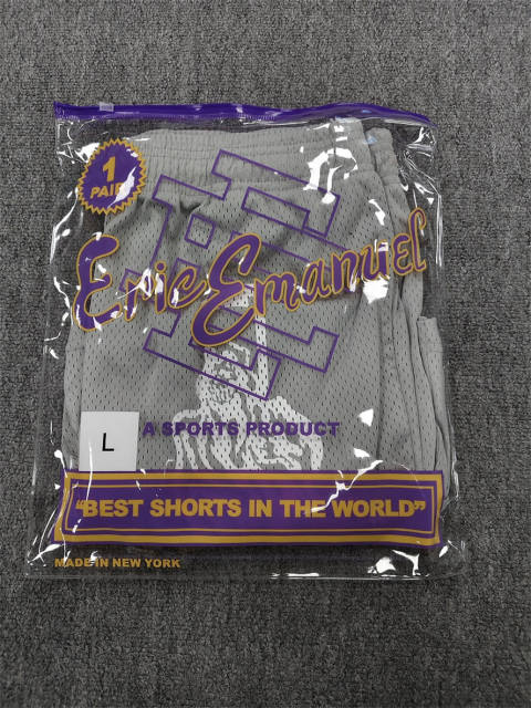 1:1 Top Qualtiy Eric Emanuel Grey Grim Reaper EE Logo Mesh Shorts