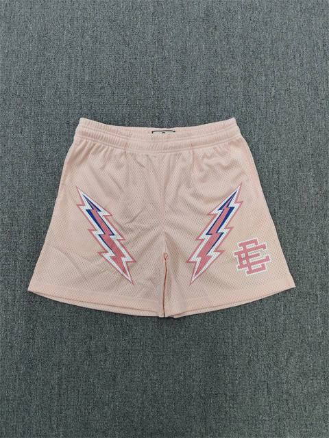1:1 Top Qualtiy Eric Emanuel Pink Blue Lightning Bolt EE Logo Mesh Shorts