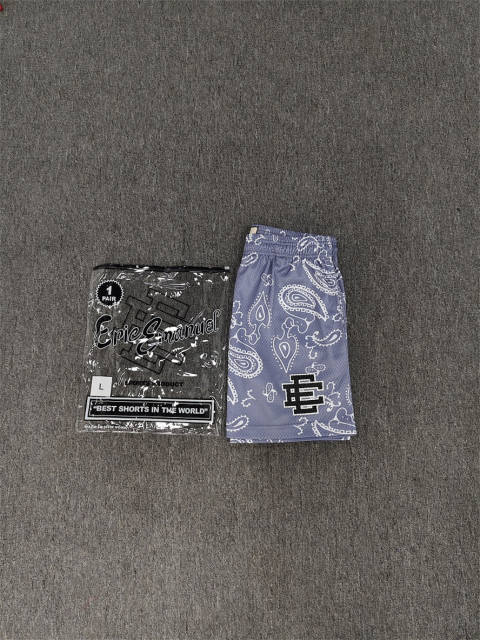 1:1 Top Qualtiy Eric Emanuel Light Purple Paisley EE Logo Mesh Shorts