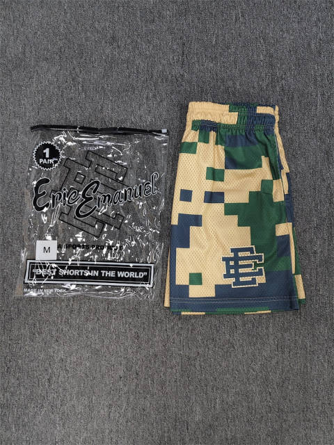 1:1 Top Qualtiy Eric Emanuel Pixel Camo EE Logo Mesh Shorts