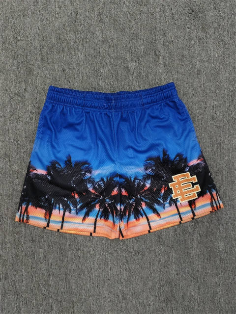 1:1 Top Qualtiy Eric Emanuel Sunset Palm Tree EE Logo Mesh Shorts