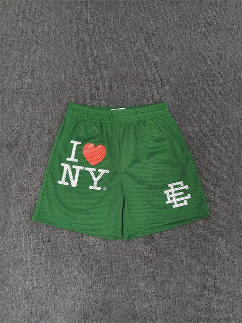 1:1 Top Qualtiy Eric Emanuel Dark Green Classic EE Mesh Shorts