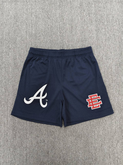 1:1 Top Qualtiy Eric Emanuel Navy A Logo EE Logo Mesh Shorts