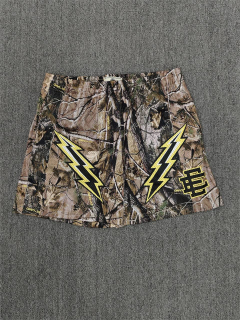 1:1 Top Qualtiy Eric Emanuel Real Tree Camo Lightning Bolt EE Logo Mesh Shorts