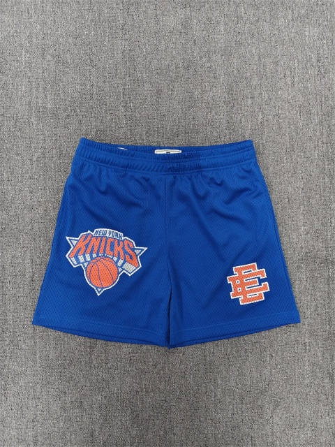 1:1 Top Qualtiy Eric Emanuel Blue NY Knicks EE Logo Mesh Shorts