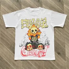 Glo Gang Skeleton Sun Character Graphic Black T-Shirt