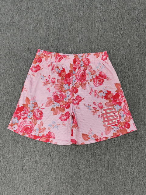1:1 Top Qualtiy Eric Emanuel Pink Rose Floral EE Logo Mesh Shorts