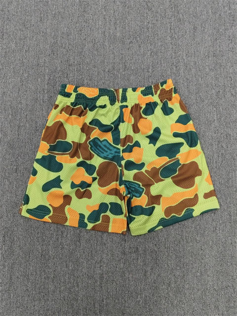 1:1 Top Qualtiy Green Orange Camo EE Logo Mesh Shorts
