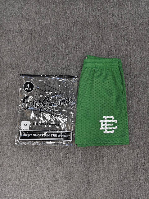 1:1 Top Qualtiy Eric Emanuel Dark Green Classic EE Mesh Shorts