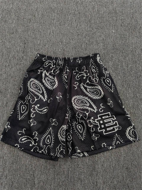 1:1 Top Qualtiy Eric Emanuel Black Bandana EE Logo Mesh Shorts