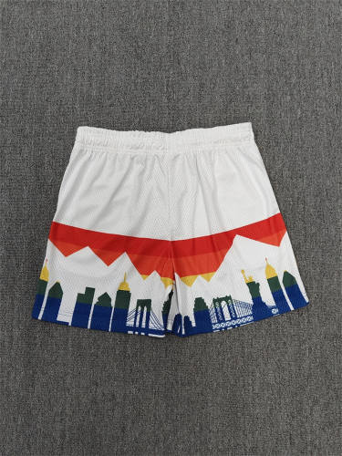 1:1 Top Qualtiy Eric Emanuel White NYC Skyline EE Logo Mesh Shorts