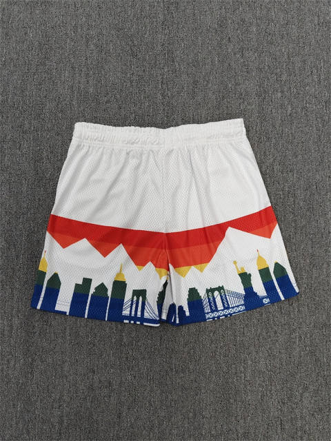 1:1 Top Qualtiy Eric Emanuel White NYC Skyline EE Logo Mesh Shorts