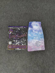 1:1 Top Qualtiy Eric Emanuel Purple Blue Tie Dye EE Logo Mesh Shorts