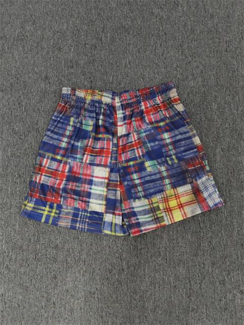 1:1 Top Qualtiy Eric Emanuel Colorful Plaid Madras EE Logo Mesh Shorts