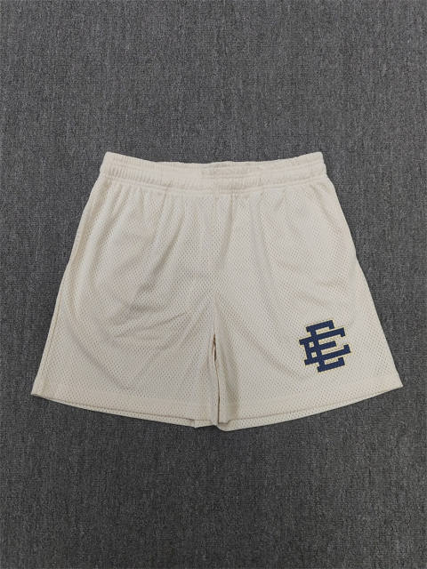 1:1 Top Qualtiy Eric Emanuel Cream EE Logo Mesh Shorts