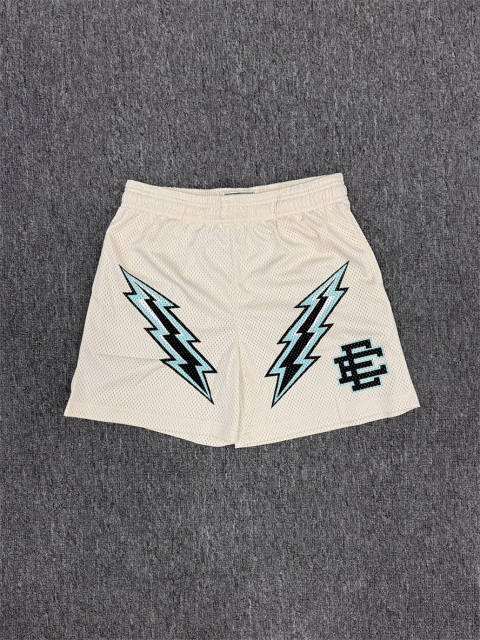 1:1 Top Qualtiy Eric Emanuel Eric Emanuel White Lightning Bolt Mesh Shorts