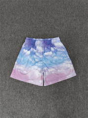 1:1 Top Qualtiy Eric Emanuel Purple Blue Tie Dye EE Logo Mesh Shorts
