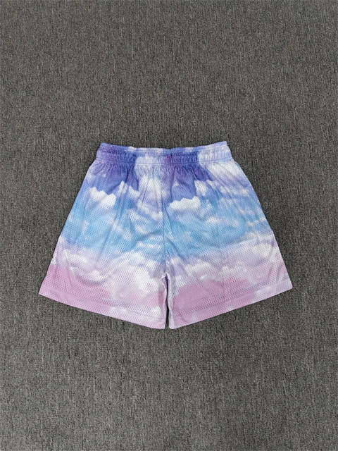 1:1 Top Qualtiy Eric Emanuel Purple Blue Tie Dye EE Logo Mesh Shorts
