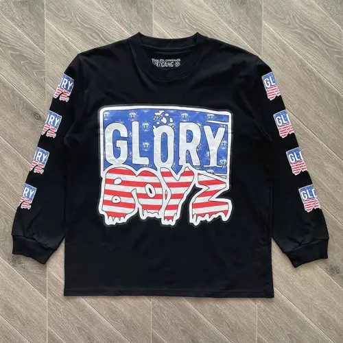 GloGang Glory Boyz Flag Style Black Long Sleeve T-Shirt