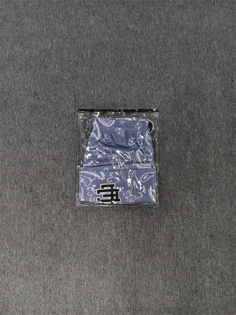 1:1 Top Qualtiy Eric Emanuel Light Purple Paisley EE Logo Mesh Shorts