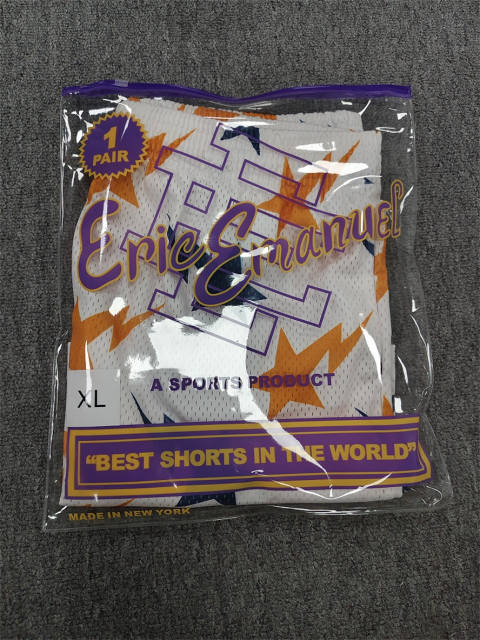 1:1 Top Qualtiy Eric Emanuel White Star Allover Print EE Logo Mesh Shorts
