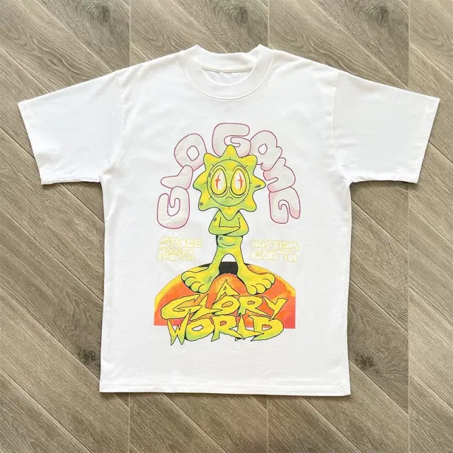 Glo Gang A Glory World Alien Sun Mascot White T-Shirt
