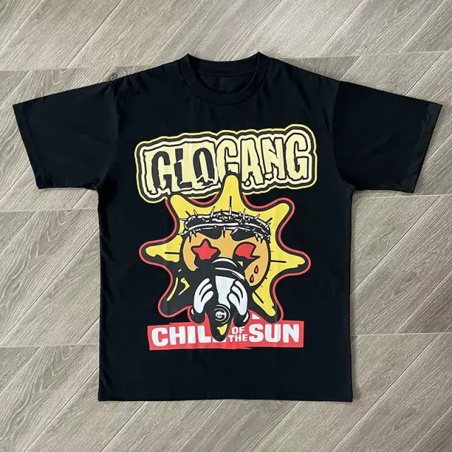 Glo Gang Boyz Worldwide Cartoon Drink Graphic Cotton T-Shirt