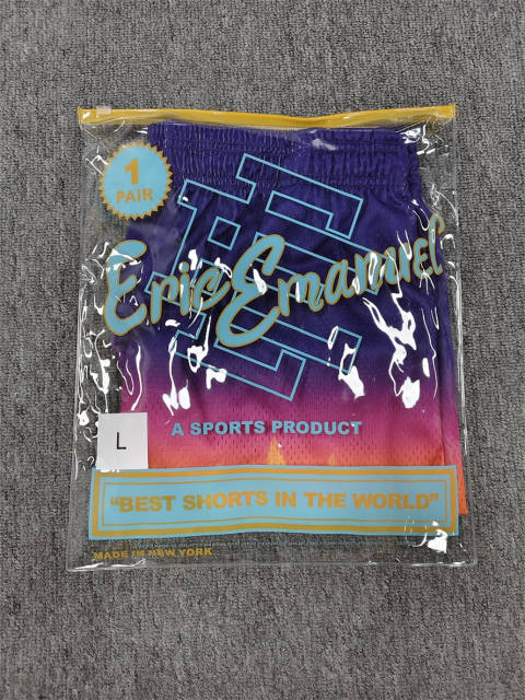 1:1 Top Qualtiy Eric Emanuel Gradient Purple Grim Reaper City Fire EE Logo Mesh Shorts