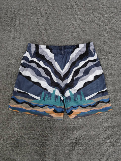1:1 Top Qualtiy Eric Emanuel Black Grey Stripe Mesh Shorts