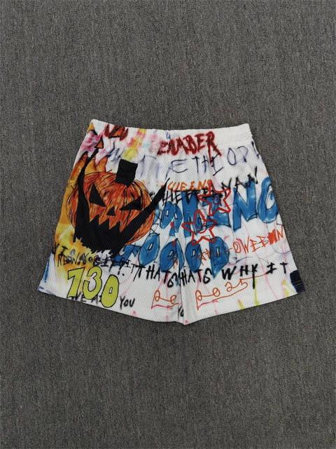 1:1 Top Qualtiy Eric Emanuel Halloween Pumpkin Graffiti EE Logo Mesh Shorts