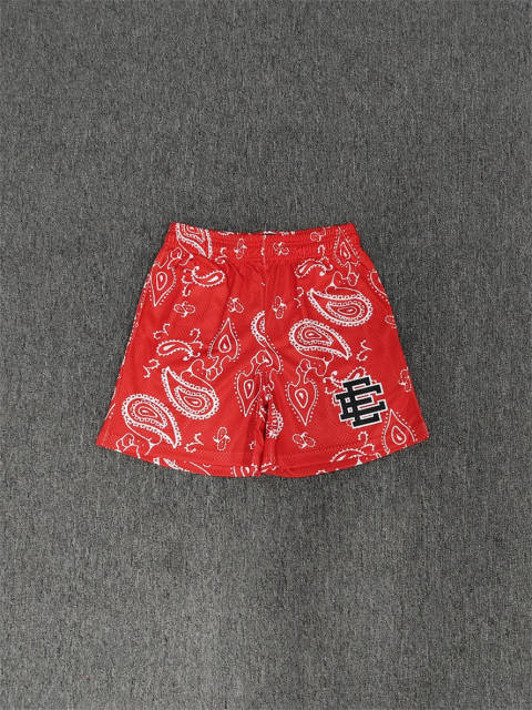 1:1 Top Qualtiy Red Bandana EE Logo Mesh Shorts