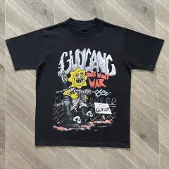 Glo Gang Don't Want War Sun Character Graphic Black T-Shirt