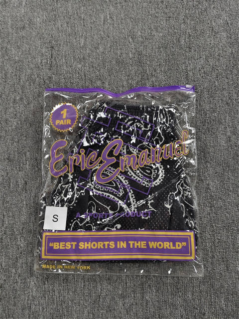 1:1 Top Qualtiy Eric Emanuel Black Bandana EE Logo Mesh Shorts