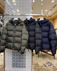1:1 quality version Rubber Logo Patch Hooded Quilted Casual Zip-Up Down Jacket 3 colors 29481485