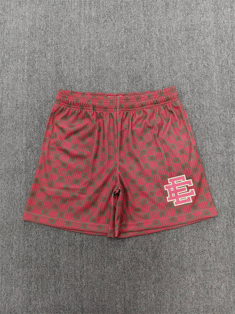 1:1 Top Qualtiy Eric Emanuel Red Green Monogram Allover Print EE Logo Mesh Shorts