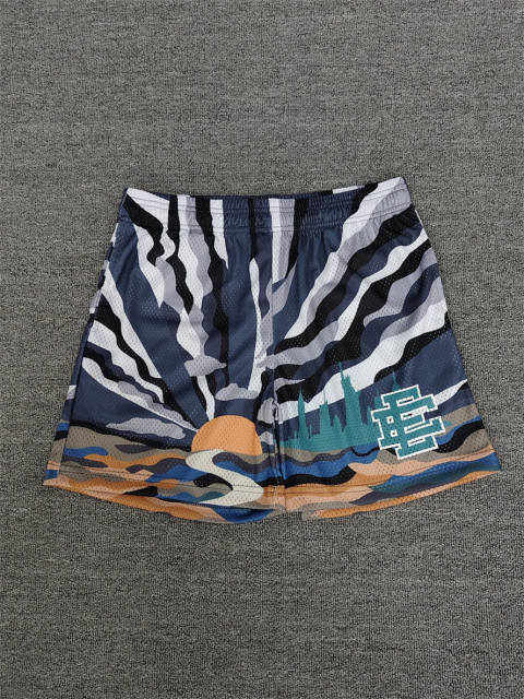 1:1 Top Qualtiy Eric Emanuel Black Grey Stripe Mesh Shorts