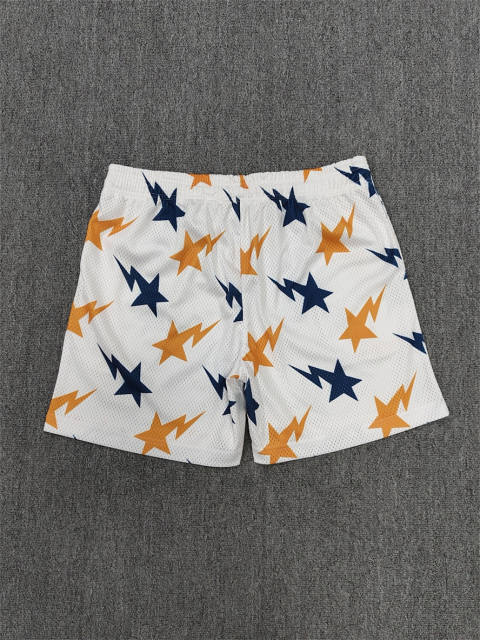 1:1 Top Qualtiy Eric Emanuel White Star Allover Print EE Logo Mesh Shorts