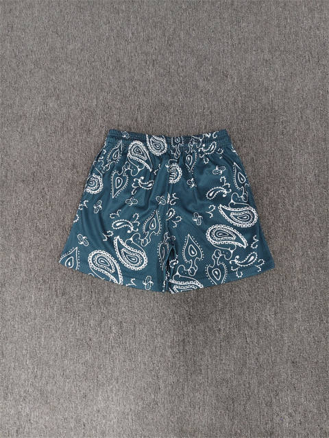 1:1 Top Qualtiy Eric Emanuel Teal Paisley EE Logo Mesh Shorts