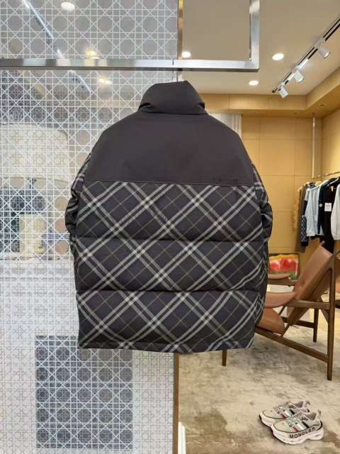 1:1 quality version Plaid Paneled Stand Collar Casual Zip-Up Down Jacket 3 colors 29481423