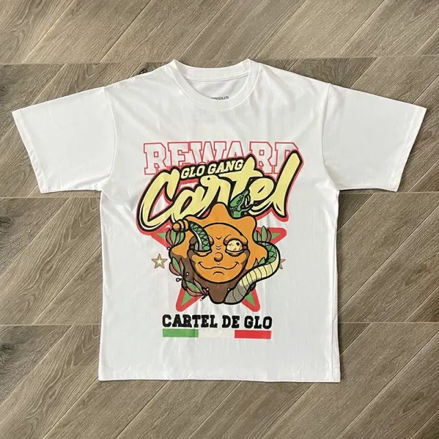 Glo Gang Boyz Smiley Cartoon Cotton T-Shirt