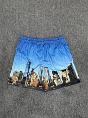 1:1 Top Qualtiy Eric Emanuel Blue City Skyline Print Mesh Shorts