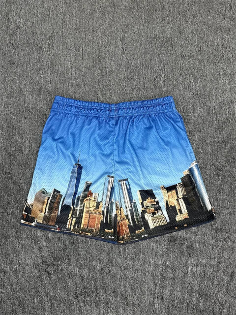 1:1 Top Qualtiy Eric Emanuel Blue City Skyline Print Mesh Shorts