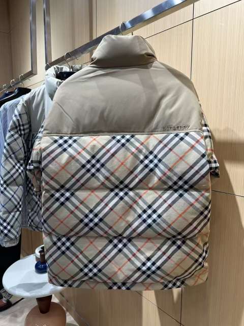 1:1 quality version Plaid Paneled Stand Collar Casual Zip-Up Down Jacket 3 colors 29481423
