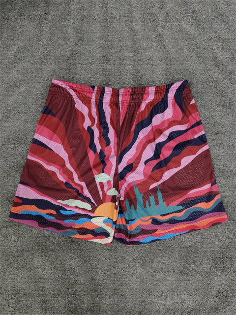 1:1 Top Qualtiy Eric Emanuel Sunset Cityscape EE Logo Mesh Shorts