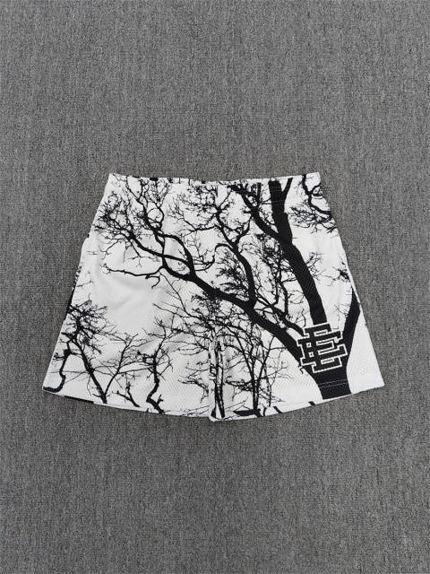 1:1 Top Qualtiy Eric Emanuel White Tree Branch Allover Print EE Logo Mesh Shorts